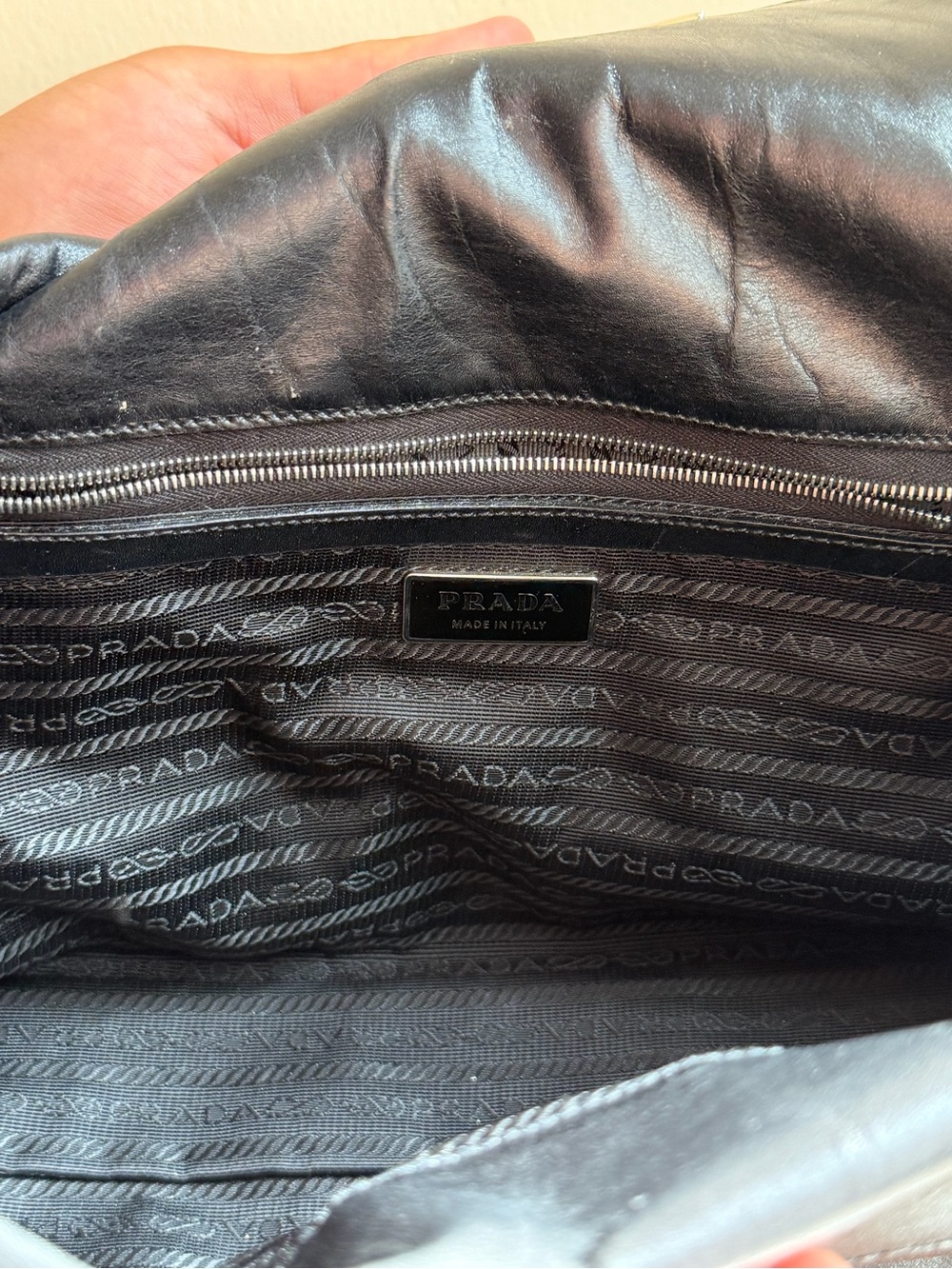 Prada Black Leather Satchel with Silver Hardware - Picture 5 of 7